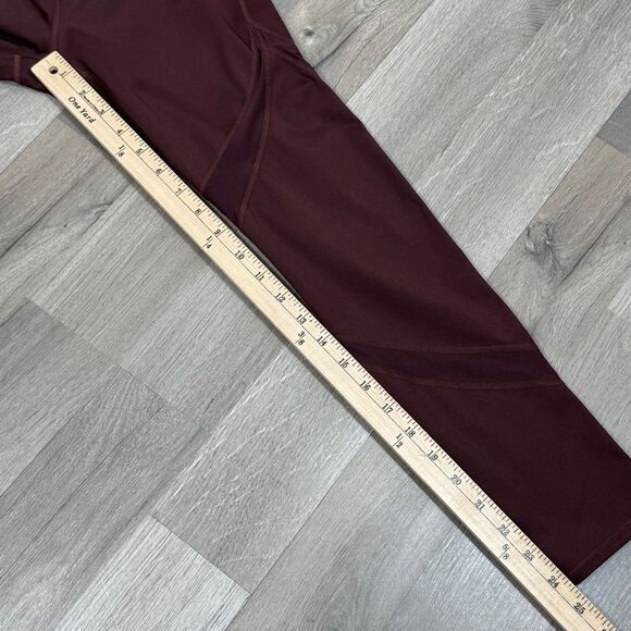 Athleta Tenacity Mesh Cutouts High Rise Powerlift Leggings Burgundy Small - Picture 13 of 14